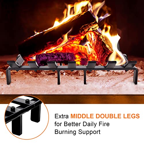 Willow Weave 17-Inch Fireplace Grate with 7 Bars – Heavy Duty Wood Stove Grate (Standard 17")