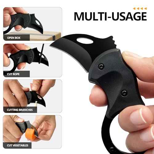 2 Pack Pocket Knife, EDC knife for Men & Women - 1.34 Inch blade, Mini Folding Cool Gadgets for Everyday Carry Folding Knife,self defense keychain .Stocking Stuffers Gifts for Him Men Husband (2 Black)