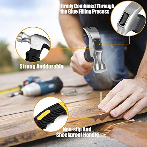 700Pcs Galvanized Nails & Mini Claw Hammer Kit for Hanging & DIY Projects