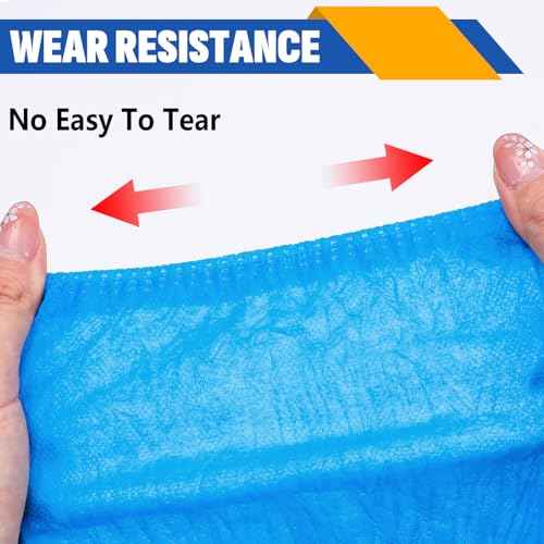 120 Pack(60 Pairs) Shoe Covers Disposable, Non-woven Fabric Shoes Covers for Indoor, Blue Durable & Reusable Disposable Boot & Shoe Covers, Larger Size Fits Various Shoes