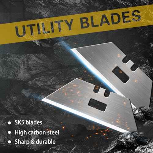 XW SK5 Replacement Blades for Scraper Utility Knife, Universal Utility Blades 50 pcs Pack