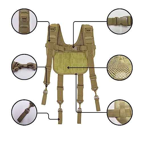 Dr.TOUGH Tactical Suspenders Tool Belt Suspenders Tactical Harness for Men Duty Belt Suspenders Law Enforcement