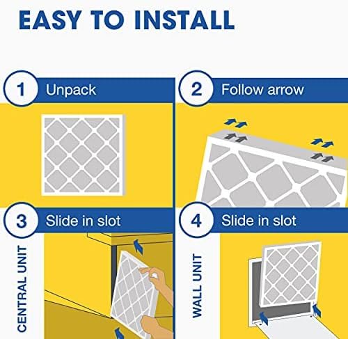 Aerostar 18x18x1 MERV 8 - 6 Count - High Efficiency Pleated HVAC, Furnace & Air Conditioner Filters - Removes Dust, Lint, Mold & Allergy-Causing Pollen