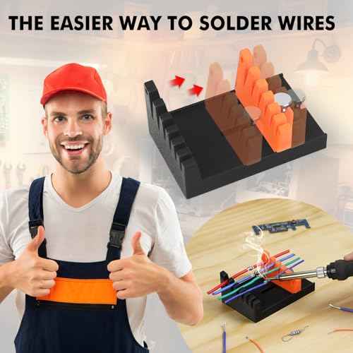 Adjustable Helping Hands Soldering - Solder Wire Holder Stand for Faster, Easier Solder - Third Hand Tool Holds 32-12 AWG Wire Securely, Easier Wire Splicing & Assembly