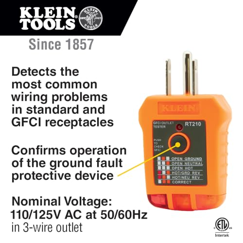 Klein Tools MM320KIT Digital Multimeter & Receptacle Tester Electrical Test Kit
