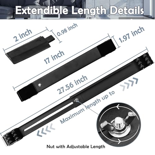 Majhulla Extendable 17-27.56 in Heavy Furniture Rollers with Brakes (Black) – Appliance Dollies