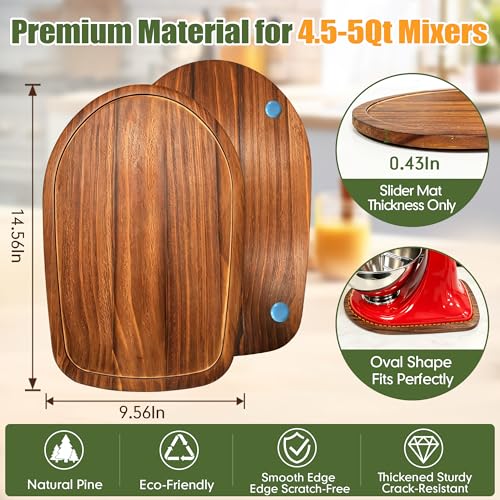 AVYREXO Mixer Slider Mat for KitchenAid 4.5-5 Qt Tilt-Head, Pine Brown