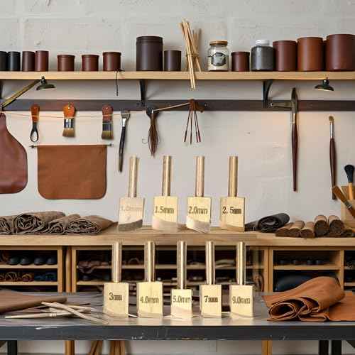 Pssopp 9Pcs Leather Brass Solder, Leather Hot Process Soldering Tools Brass Soldering Iron Tip to Burn The Decorate Leather Craft Making Tool