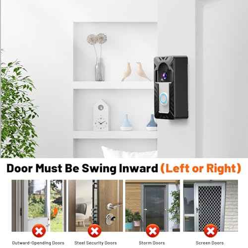 Ring Doorbell Mount, Anti-Theft Video Doorbell Mount for Ring/Blink Camera Doorbell, Adjustable Camera Mount Bracket Accessories for Apartment/Home/Business