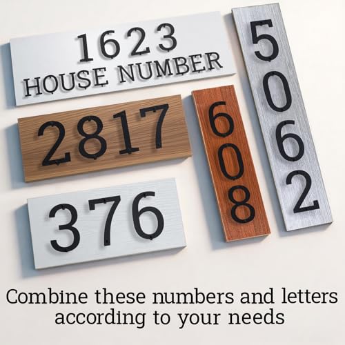 Ya_chtttwo Black 4-inch Stainless Steel Floating House Number for Outdoor Door, Mailbox & Garden, Modern Address Sign
