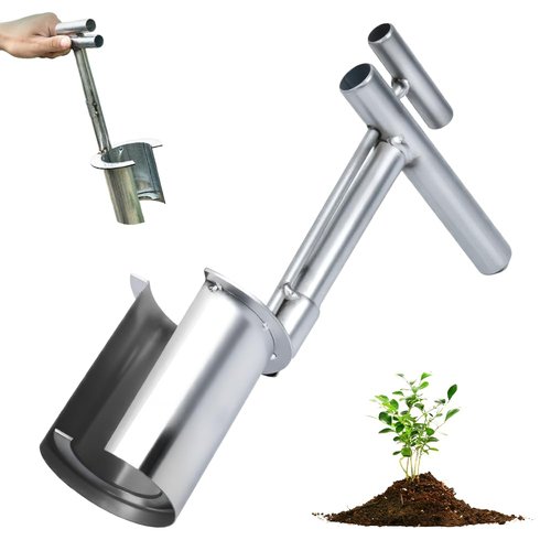 Bulb Planter Tool Stainless Steel, 2025 New Garden Seedling Transplanter, Easy Seed & Bulb Planting Tool for Flowers, Vegetables, Fruit Trees, Heavy-Duty Garden Hand Tool (1PC)