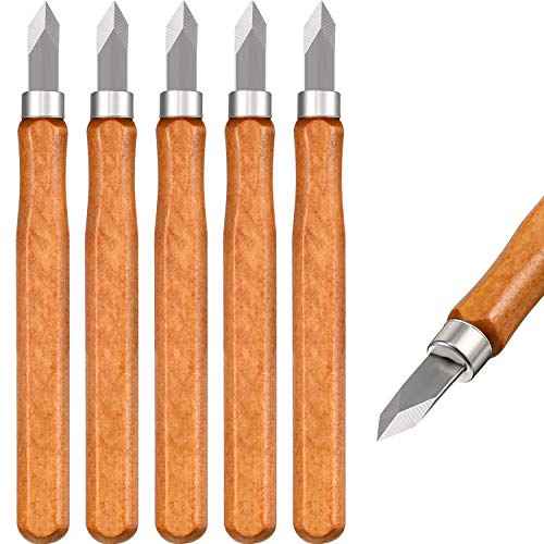 Mudder 2 Pieces Marking Knife Woodworking Marking Knife Thin Blade Dual Double Bevel Striking Cutter Hardened Mn-v Steel Heat Treated Striking Cutter