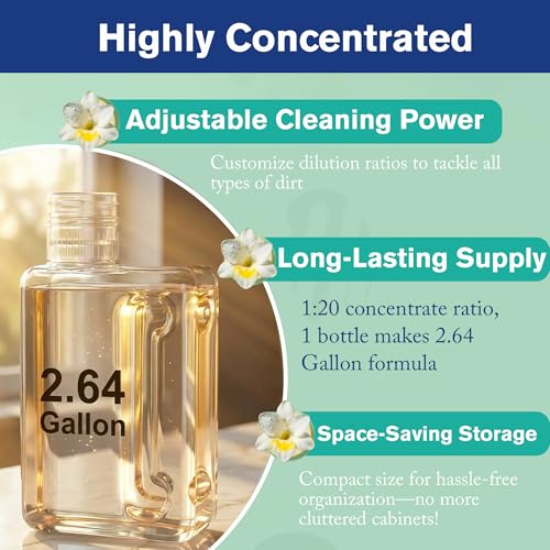 Conloquen Lemon Scent Steam Mop Solution 20x Concentrate, 1 Pack, 16.9 fl oz — Mixes to 2.64 gal
