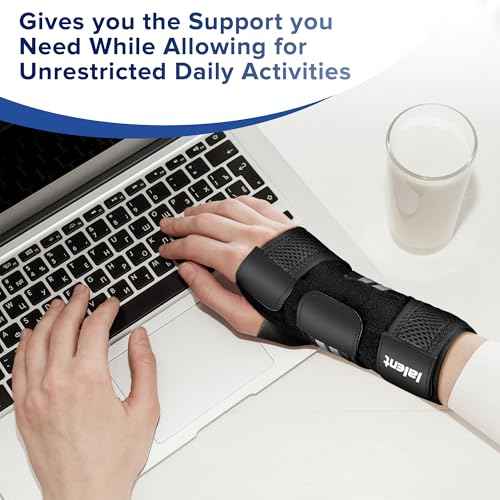 Carpal Tunnel Wrist Brace Night Support for Men Women - Adjustable Wrist Support Splint with 3 Straps, Hand Brace for Pain Relief, Tendinitis, Arthritis, Sprain (Right Hand, L/XL)