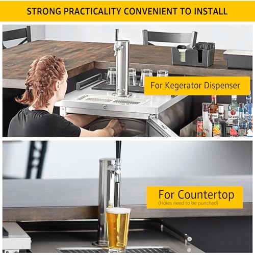 MRbrew Brass 1-Tap Stainless Draft Beer Tower for Kegerator or Countertop - Self-Closing Faucet Spring