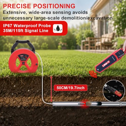 UNI-T Wall Pipe Locator Underground, Sewer Blockage Transmitter 115Ft