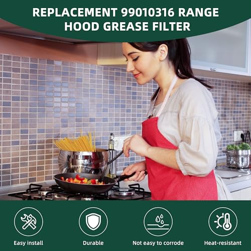 Fetechmate S99010316 Range Hood Grease Filter 11-1/4 x 11-3/4 in, 2 Pack, Replaces 99010316/WA65AF