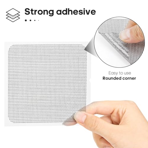 Secopad Black Screen Patch Tape 14 Sheets Window Screen Repair Kit