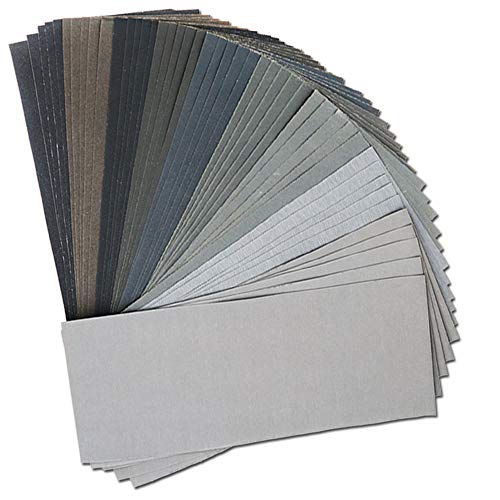 BAISDY 45Pcs Wet & Dry Sandpaper Set 400-3000 Grit for Automotive & Wood Finishing