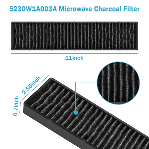 5230W1A003A Microwave Charcoal Filter Replacement for LG/Kenmore (Black, 1pc)