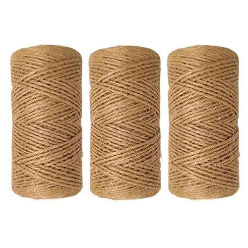 Quotidian Brown Natural 3 ply Jute Jute Twine Rolls 1/12" (0.2cm) 1000 Feet - Wrapping Picture Hanging Gardening