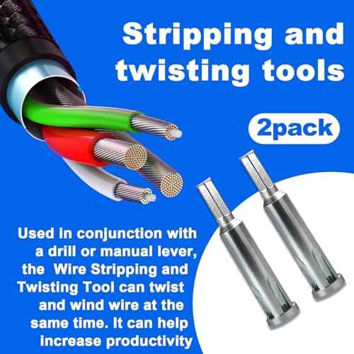 2 Pack Wire Twisting Tool, Electric Wire Twister, Hex Twisting, Wire Nut Twister for Drill, Electrician Tools Wire Nut Twister Hand, Wire Twister Tool for Impact Drill