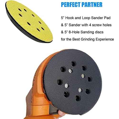 2 Pack 5 Inch 8 Hole Hook and Loop Replacement Sander Pad for Ridgid R2501 R2600 R2601 R2611 R8606 Random Orbit Sander. 5" Replacement Hook and Loop Backing Pad Parts # 300527002