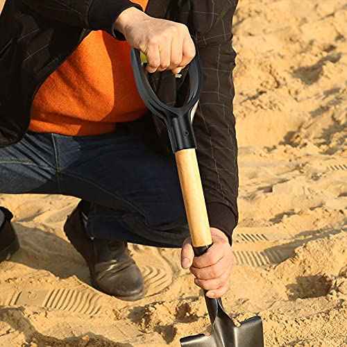 D Grip Plastic Spade Handle, 32mm Inner Diameter Snow Shovel Handle, Snow Scoop Digging Raking Tool, Garden Accessory (Yellow)