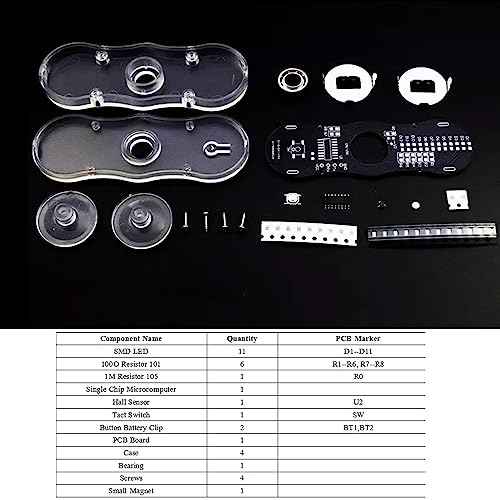 ISolderStore LED Rotating Gyroscope DIY Kit 2 Leaves Gyroscope SMD Soldering Project Soldering Practice Kit Electronics Kit for Students
