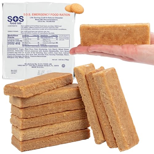 SOS Emergency Food Bars 3600 Calorie Shortbread Cookie - 3 Day Survival Supply, 5-Year Shelf Life, Individual Pack