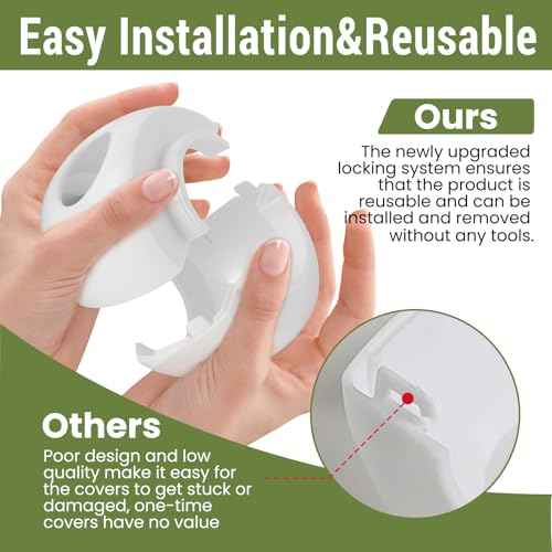 Child Safety Door Knob Covers 4 Pack Reusable Baby Proof Door Knob Locks Baby Proof Door Handle Protector for Kids Universal Fit Easy Grip Lockable Design No Tools Needed