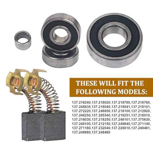 Replacement for Sears Craftsman RM870 RM871 RM872 Motor Rebuild Kit Motor Armature Bearing Set Compatible with 137.xxxxxx Series Motorized 10" Table Saws