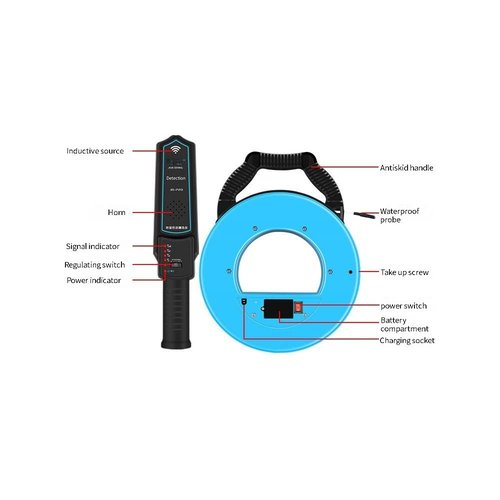 Pipe Locators, Water Pipe Blockage Detector for PVC/Plastic Underground Pipeline Blocking Clogging Finder Sewer Wall Scanner Plumbing Tools 30M