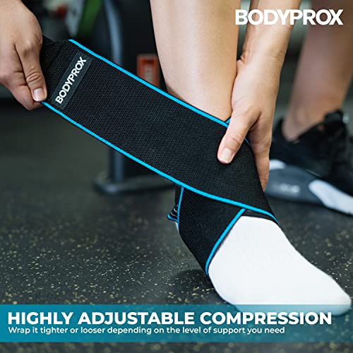 Bodyprox Ankle Support Brace, Adjustable Compression Ankle Braces for Sports Protection, One Size Fits Most for Men & Women