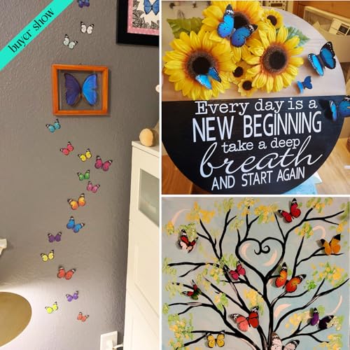80 Pcs 3D Butterfly Wall Stickers Decorations for Room Decor - EOORAU