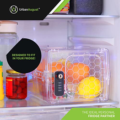 Urban August Clear Combination Lock Box for Food & Medicine - Dual Key & Code Lock, Industrial-Grade Plastic, Compact Storage