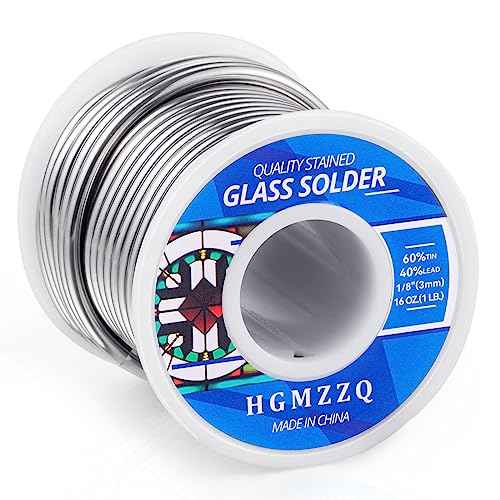 60/40 solder for stained glass,Industrial grade Solder for Glass Artisans,Dia 3mm (0.125") 1LB(1)