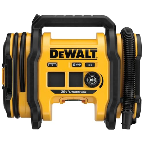 DEWALT Portable Tire Inflator & Air Compressor 20V MAX Tool Only with Auto Shutoff