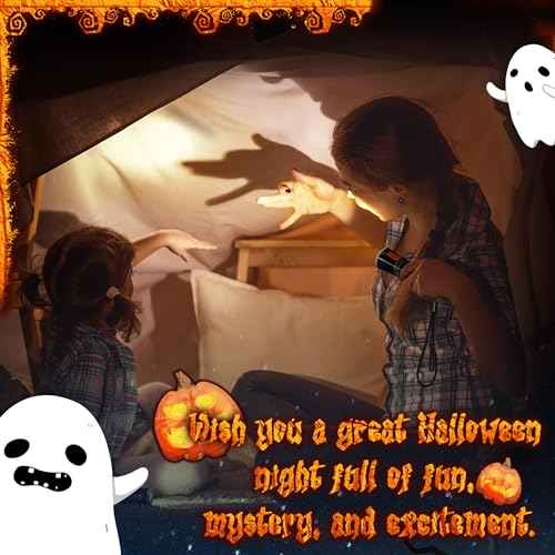 EverBrite Halloween Flashlights Halloween Gifts, Small LED Flash Light Handheld Torch with Lanyard 3AAA Battery Included, 1 Pack-Black