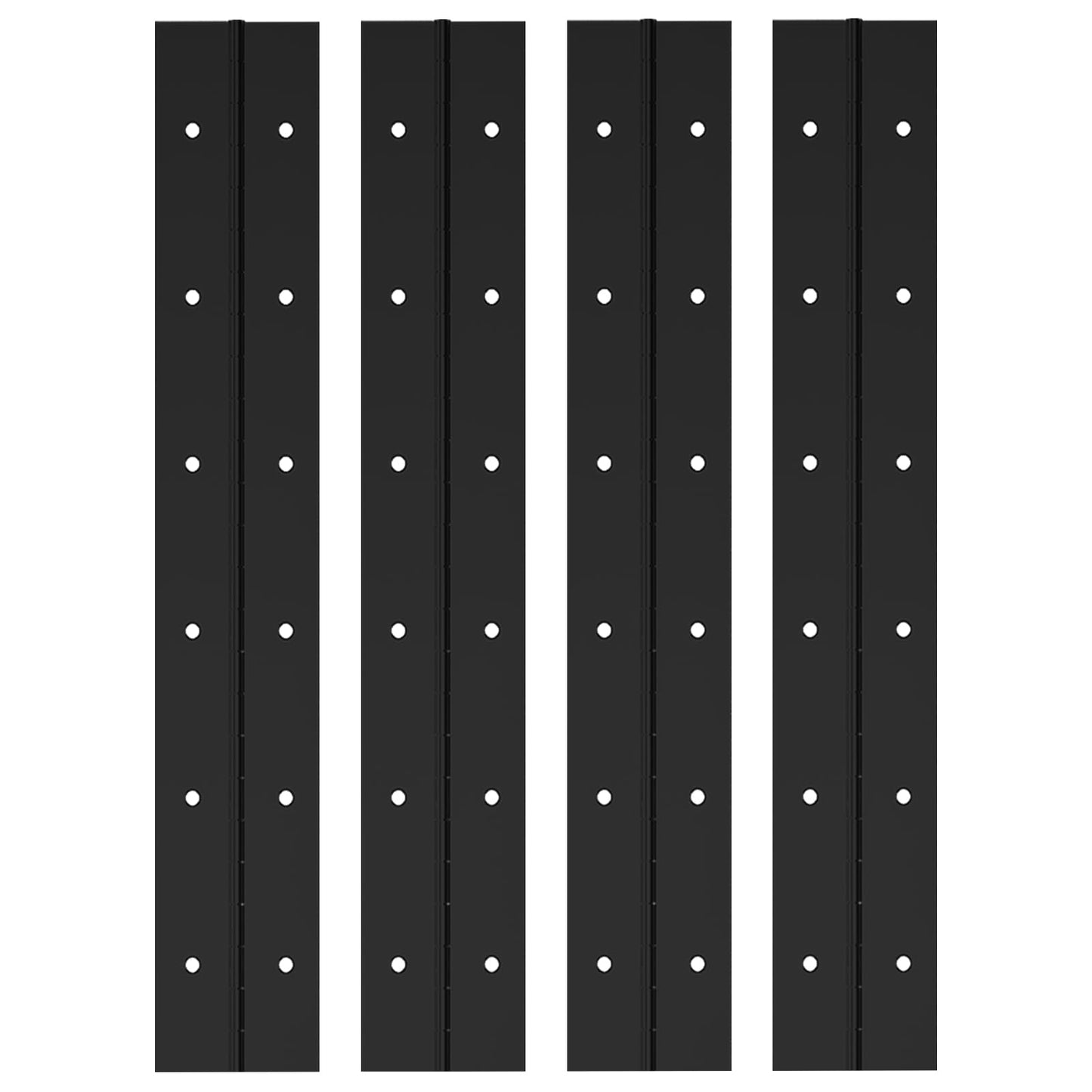 EPHECH 4PCS 12Inch Black Continuous &Piano Hinge, Heavy Duty Stainless Steel 304 Continuous Hinges Piano Boat Hinges, 0.04" Thickness Folding Cabinet Door Butt Hinge