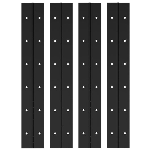 EPHECH 4PCS 12Inch Black Continuous &Piano Hinge, Heavy Duty Stainless Steel 304 Continuous Hinges Piano Boat Hinges, 0.04" Thickness Folding Cabinet Door Butt Hinge