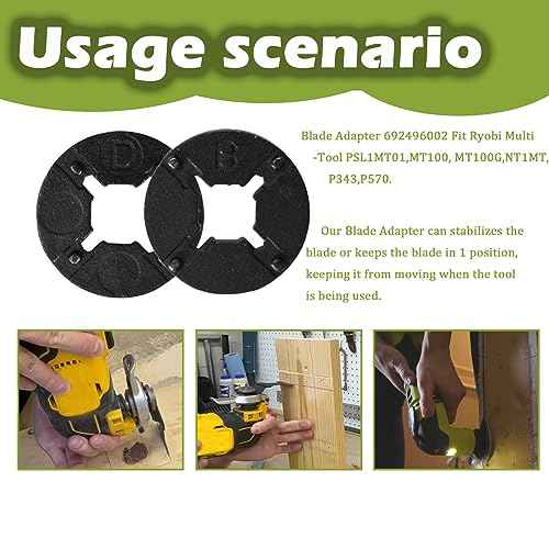 692496002 Multi-Tool Blade Adapter for Ridgid JobMax R8223404 Oscillating Tool Adapter Compatible with Ryobi MT100G MT100 PSL1MT01 NT1MT P343 P570 (2 pcak)