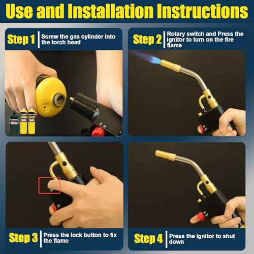 Trigger-Start Torch Head TS4000, High Intensity Flame Torch, MAPP/Propane Gas Torch Kit with Instant on/off Trigger for Light Welding, Soldering, Brazing, Heating, Thawing and More