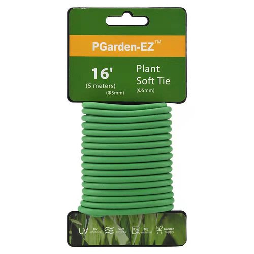 PGarden-EZ Green Soft Twist Tie Plant Tie Flexible TPR Garden Supply, for Tomatoes Roses Vines Organizing(16.4 feet/ 5 Meters)…, 16 feet