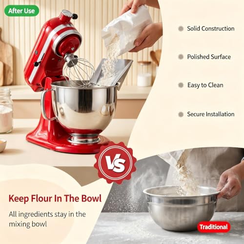 Stainless Steel Pouring Chute for KitchenAid Stand Mixer – Dishwasher Safe