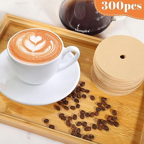 300Pcs 3.75in Unbleached Percolator Coffee Filters, Natural Disposable, Prudiut 300 Count