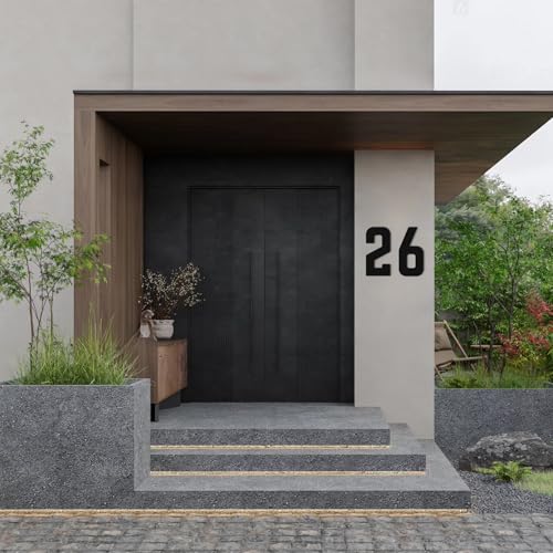 Black 12-Inch Metal House Address Number for Outdoor Wall - Modern Home Sign