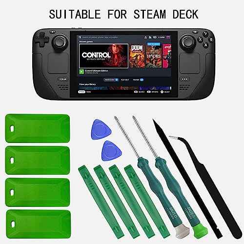 Tool Kit for Steam Deck, Philips Screwdriver for Steam Deck Battery Replacement with Tweezers, Opening Pry Bar & Plastic Cards