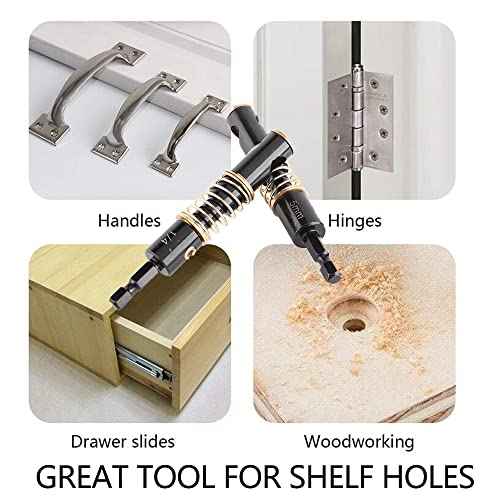 Watris Veiyi Self Centering Hinge Drill, Centering Bits, Hex Shank Center Drill Bit Set, Center Hole Bit, Door Window Cabinet Centering Drill Bits Hinge Opening Tool(5mm&1/4")