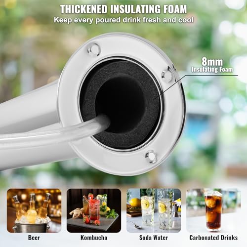 VEVOR Dual Tap Kegerator Tower Kit for Home Use – Stainless Steel beer faucet